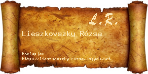 Lieszkovszky Rózsa névjegykártya