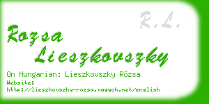 rozsa lieszkovszky business card